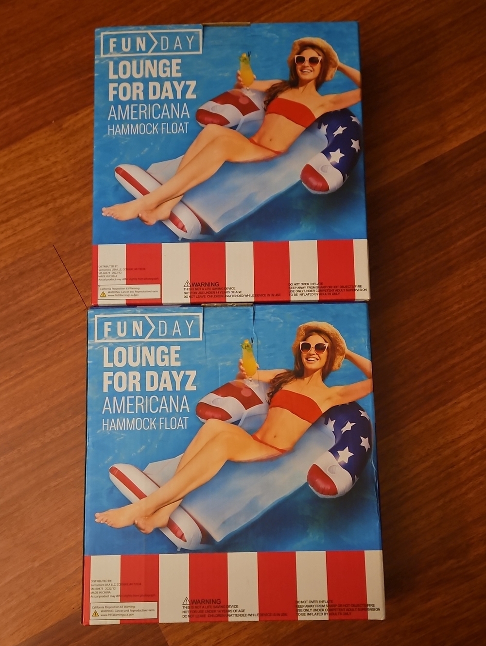 "2" Patriotic Pool Hammock Lounge Float Bundle- NIB "Lounge For Dayz" Americana